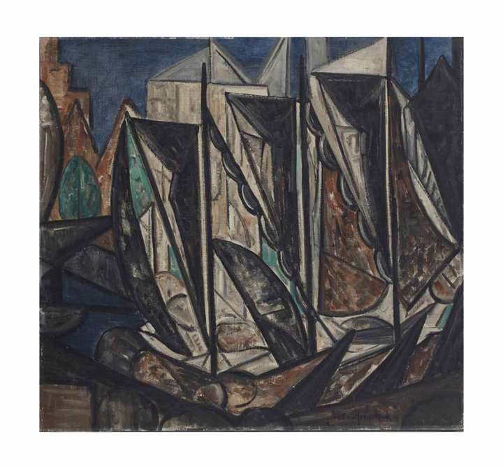 Composition (Little harbor with boats)